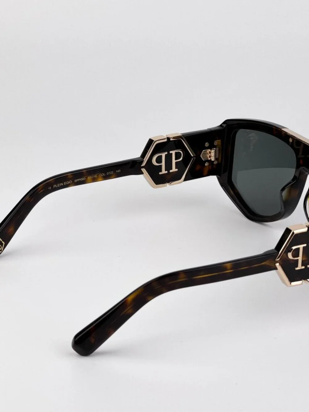 Philipp Plein Men’s Sunglasses Dark Havana Green Mask Shield SPP093M 0722 NEW
